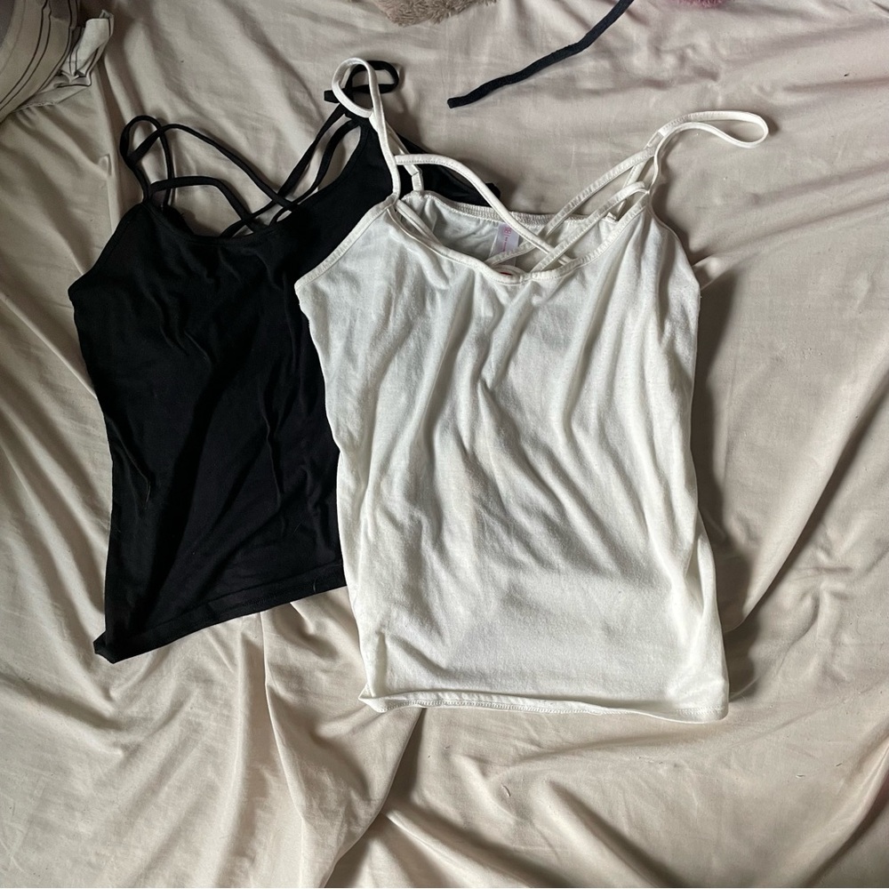 No Boundaries Black and White Tank Tops